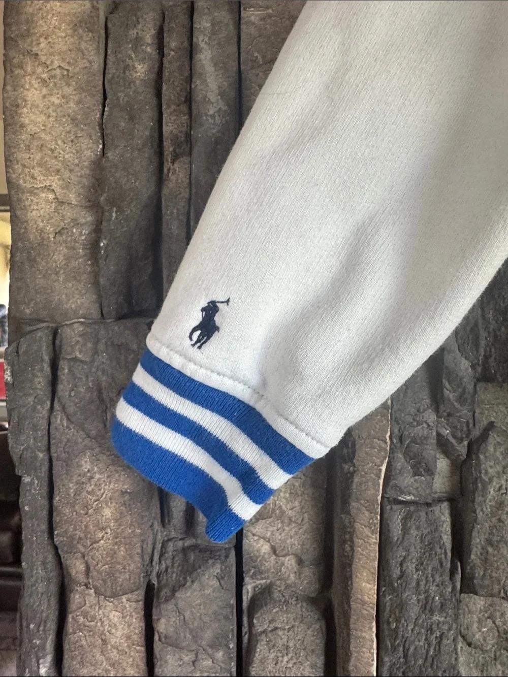 Polo Ralph Lauren Royal Blue and White Striped Collar Jacket.